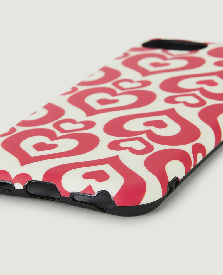 Coque iPhone "cœurs" rouge - Pimkie