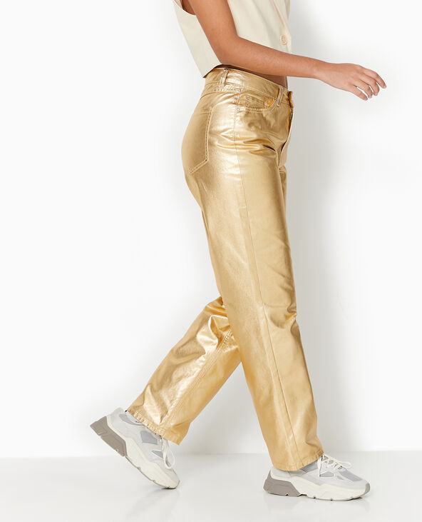 Jean droit doré taille haute doré - Pimkie