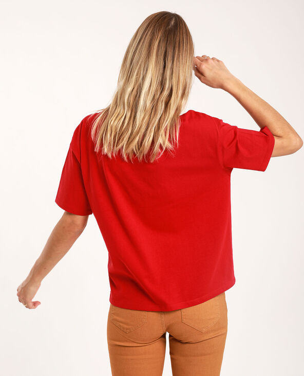T-shirt à message rouge - Pimkie