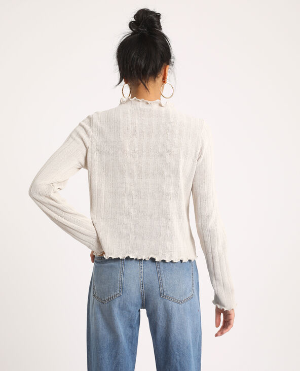 Crop top à manches longues blanc - Pimkie