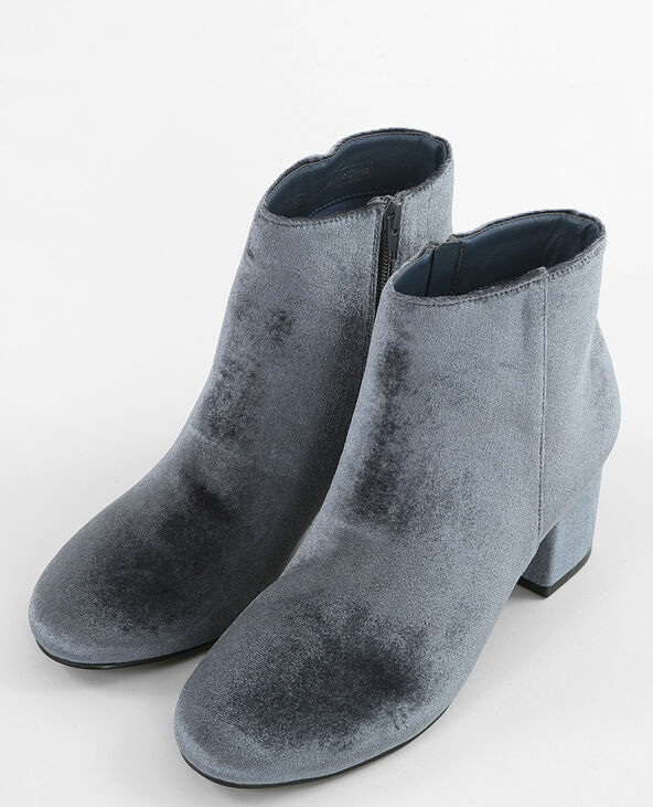 Boots velours gris foncé - Pimkie