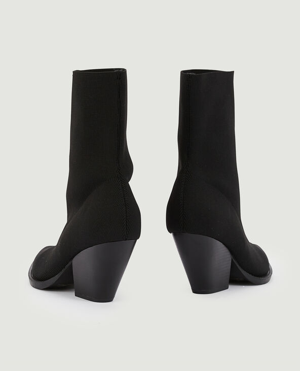 Boots façon santiags en maille textile extensible noir - Pimkie