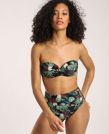 Bas de bikini tropical noir - Pimkie