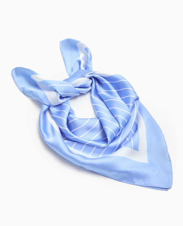 Foulard en tissu satiné rayé bleu clair - Pimkie