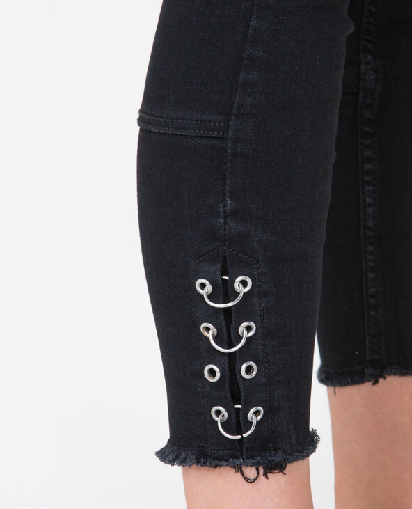 Jean skinny à œillets noir - Pimkie