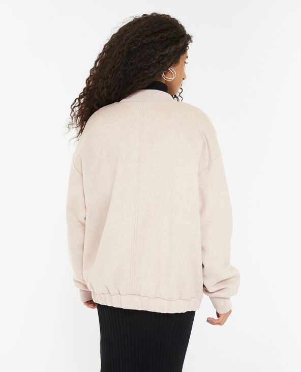 Bomber oversize en drap de laine blanc - Pimkie