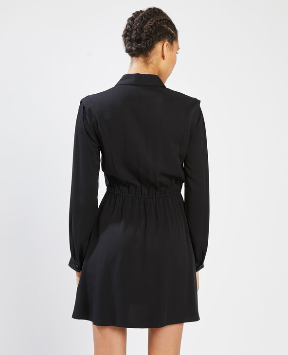 Robe chemise avec ceinture à nouer noir - Pimkie