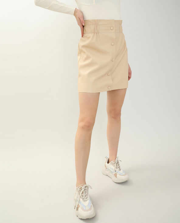 Jupe simili cuir beige online