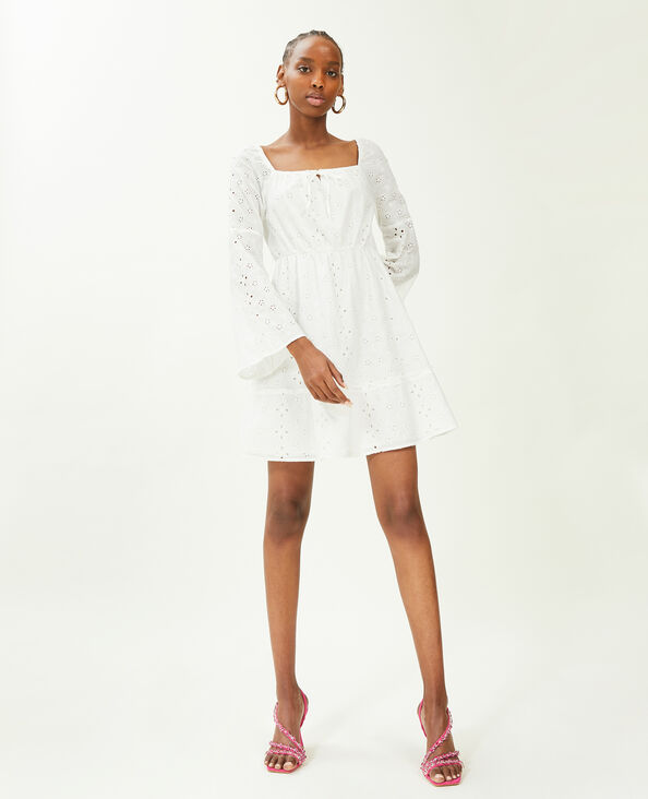 Robe courte broderie anglaise blanc - Pimkie