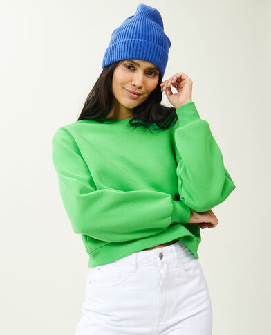 Sweat court col rond vert - Pimkie