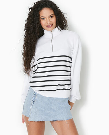 Sweat zippé sans capuche hot sale