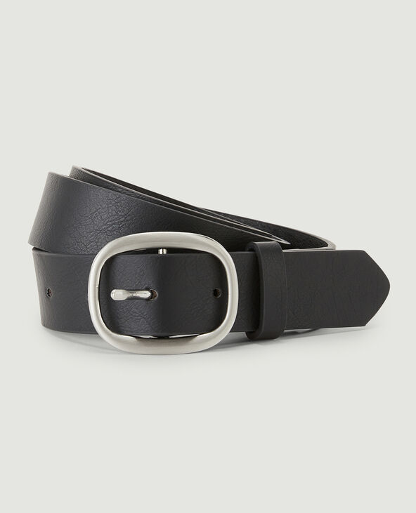 Ceinture boucle ovale noir - Pimkie