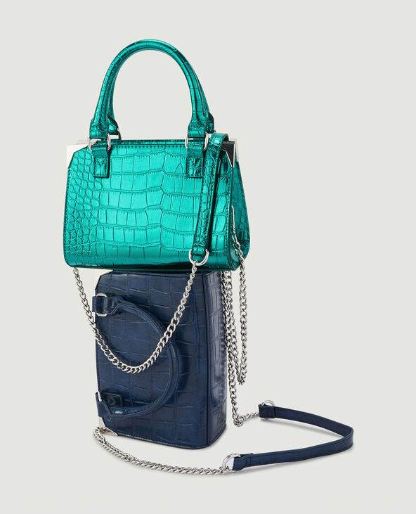 Sac boxy effet croco shiny vert - Pimkie