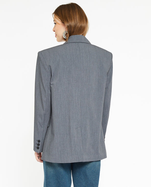 Veste blazer oversize avec épaulettes gris foncé - Pimkie