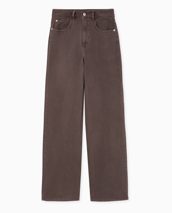 Jean wide taille haute gris foncé - Pimkie