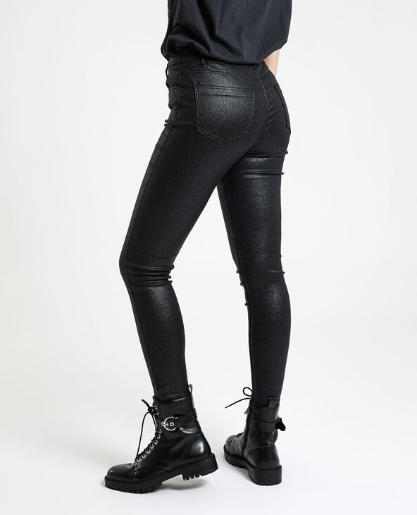 Pantalon skinny enduit noir - Pimkie
