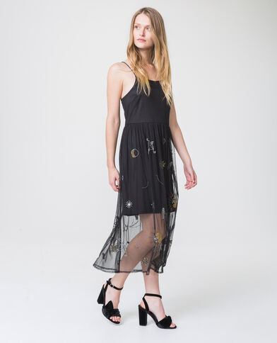 Robe imprimée en tulle noir - Pimkie