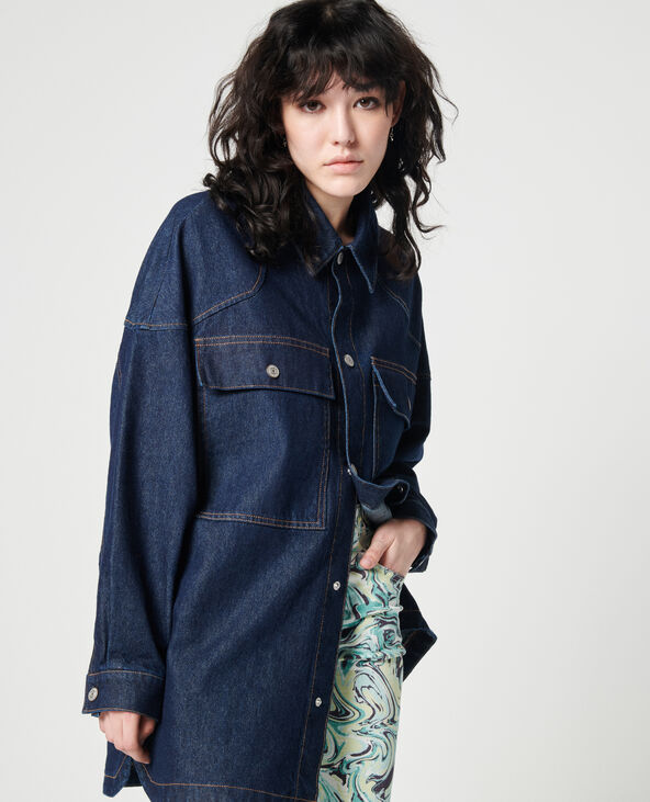 Veste longue en jean