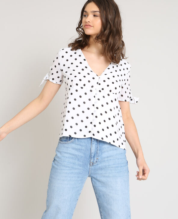 Blouse blanche a pois 2025