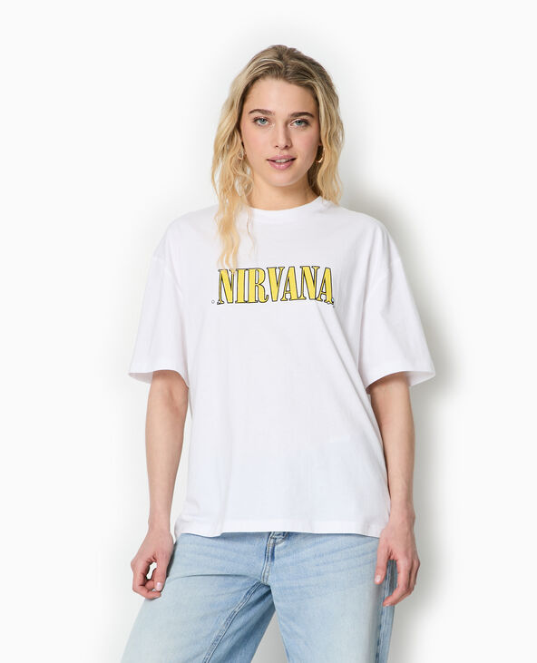 T-shirt oversize NIRVANA blanc - Pimkie