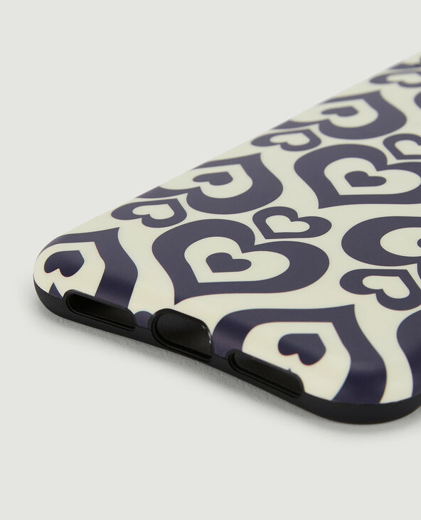 Coque iPhone "cœurs" blanc - Pimkie