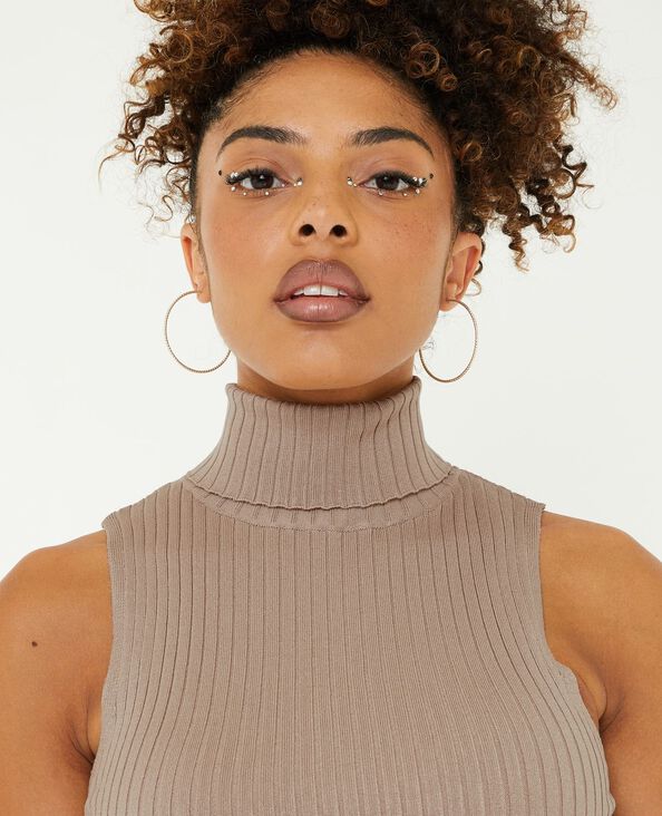 Top col roulé sans manches gris clair - Pimkie