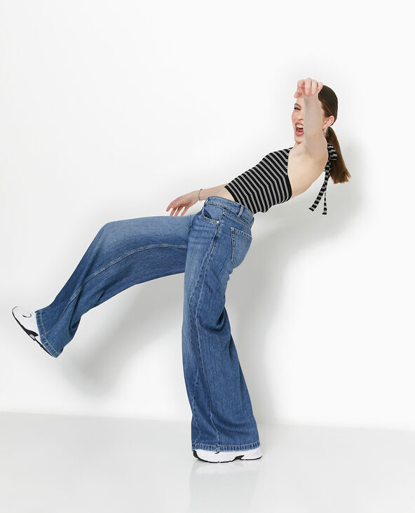 Jean wide ultra large taille basse bleu - Pimkie