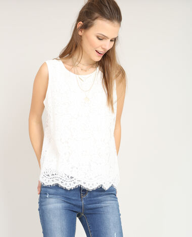 Top en dentelle blanc - Pimkie