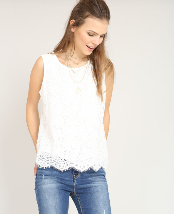 Top en dentelle blanc - Pimkie