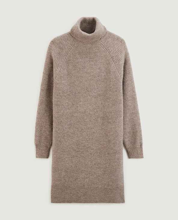 Robe pull à col roulé taupe - Pimkie
