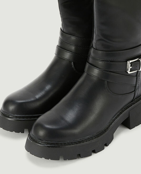 Bottes esprit motard avec bride noir - Pimkie