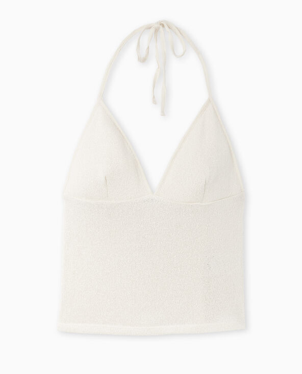 Top dos-nu en maille rustique blanc - Pimkie