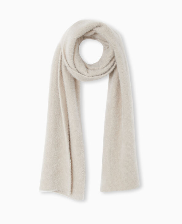 Echarpe en maille fluffy ultra douce beige - Pimkie