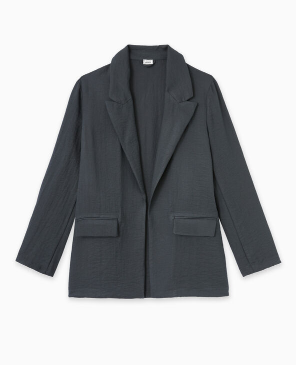 Veste blazer souple en tissu fluide gris foncé - Pimkie