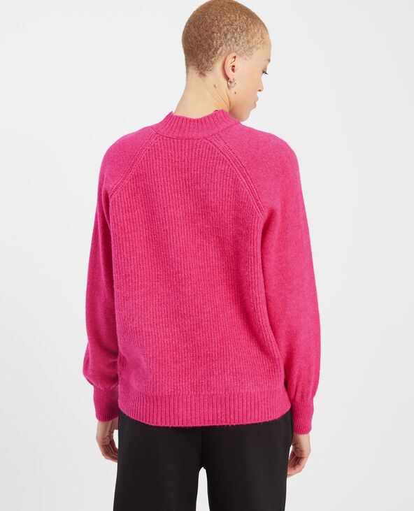 Pull maille col montant rose fluo - Pimkie