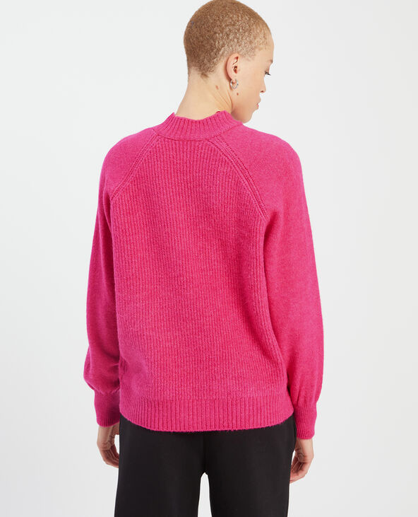 Pull maille col montant rose fluo - Pimkie