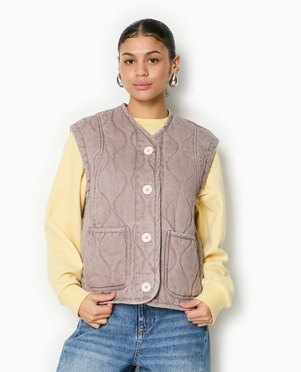 Veste matelassée sans manches violet - Pimkie