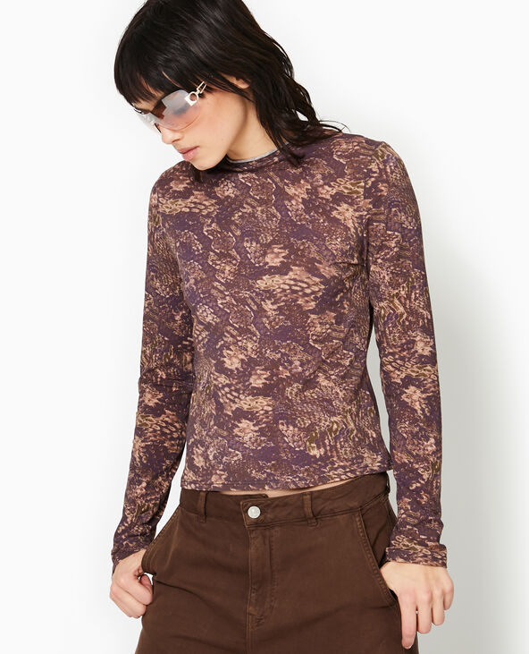 Top manches longues motif python orange - Pimkie