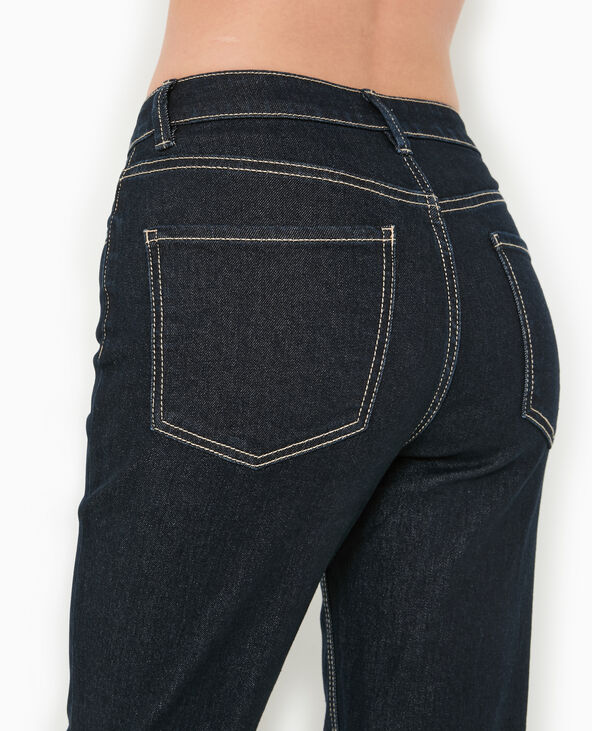 Jean droit taille regular avec bas coupés bleu - Pimkie