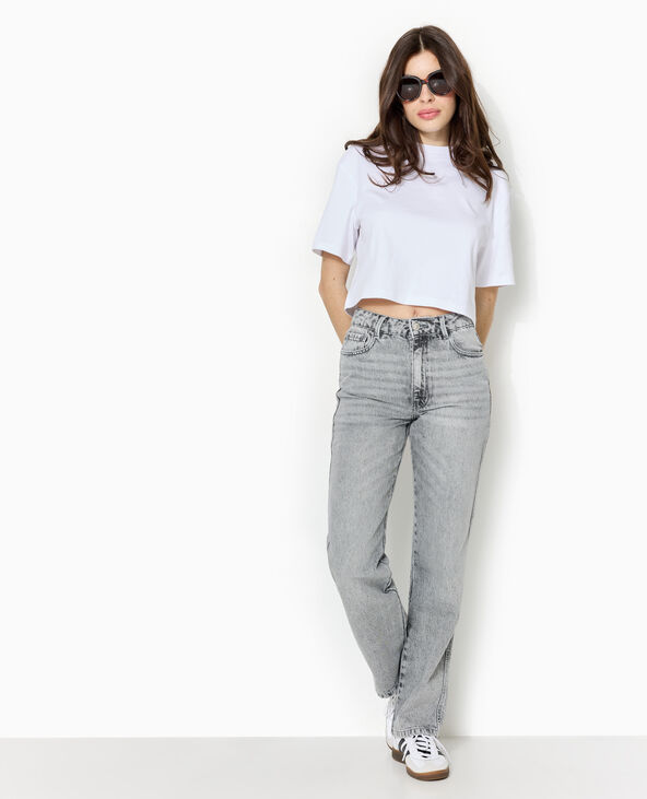 Jean straight taille standard gris clair - Pimkie