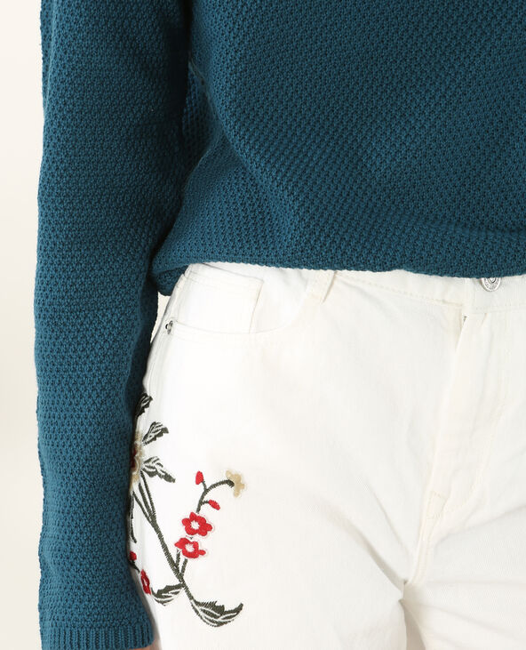Pull maille fantaisie bleu foncé - Pimkie
