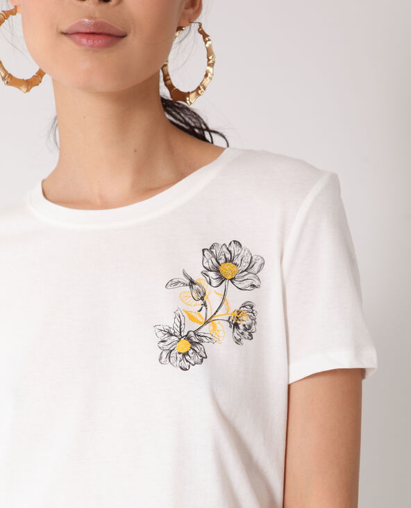 T-shirt à fleurs écru - Pimkie
