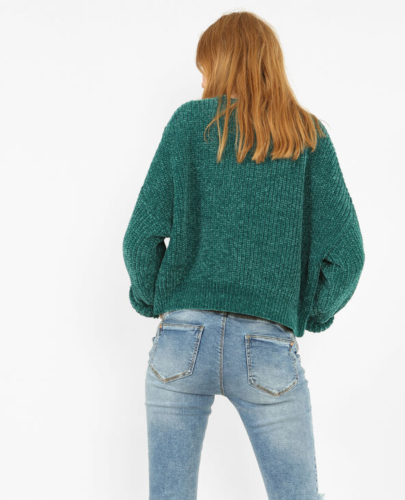 Pull en maille chenille vert foncé - Pimkie