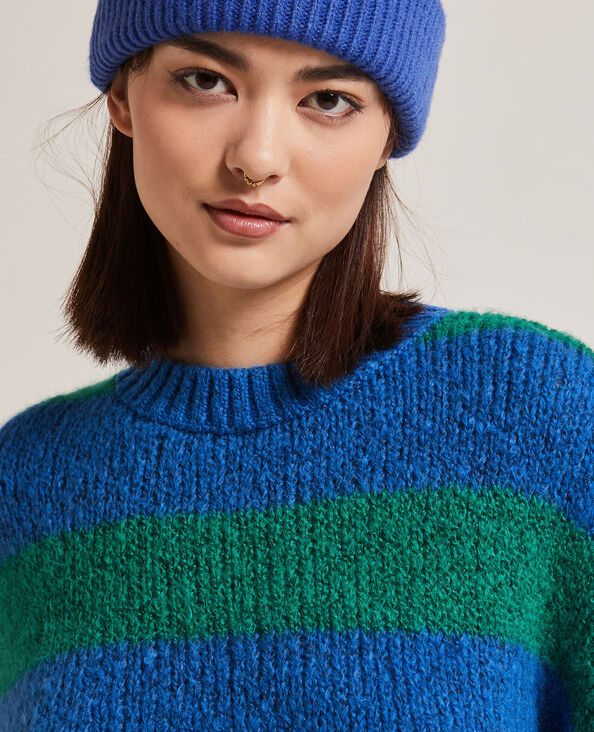 Pull col rond bleu - Pimkie
