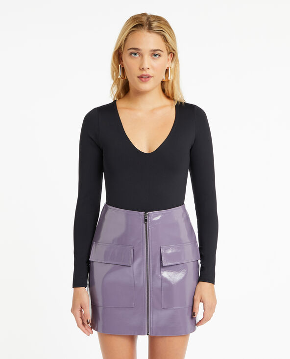 Body manches longues en matière gainante noir - Pimkie