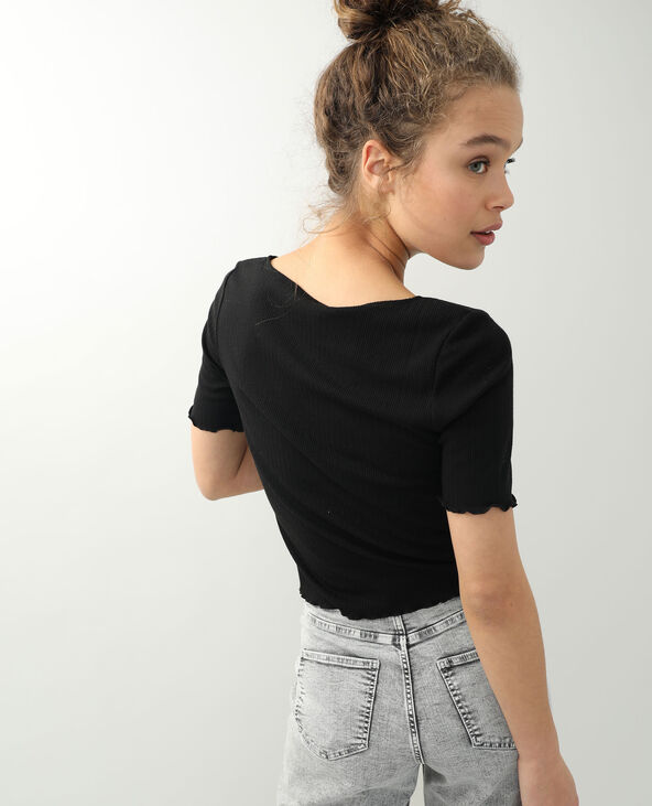 Top à lacet noir - Pimkie