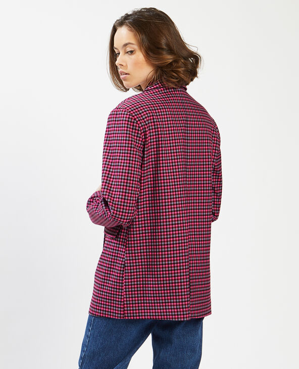 Veste blazer à carreaux rose - Pimkie