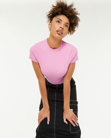 Top maille côtelée rose - Pimkie