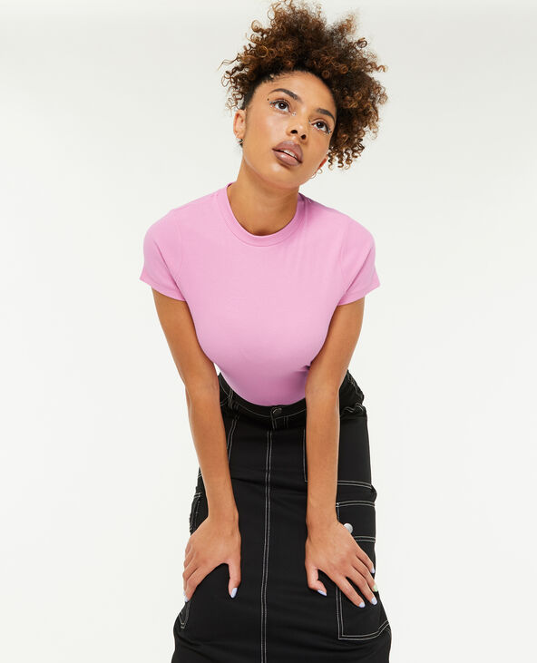 Top maille côtelée rose - Pimkie