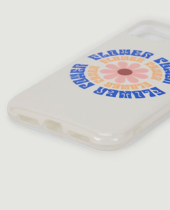 Coque iPhone Flower Power blanc - Pimkie